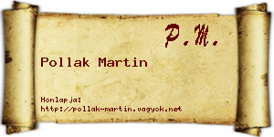 Pollak Martin névjegykártya